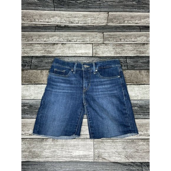 Levis 315 Shaping bootcut Denim Cut Off Jean Short - Picture 1 of 6